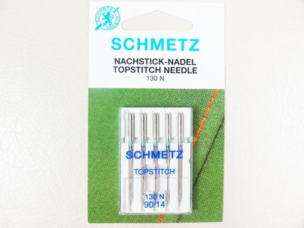 SCHMETZ - 5 topstitch needles size 90 / flat piston