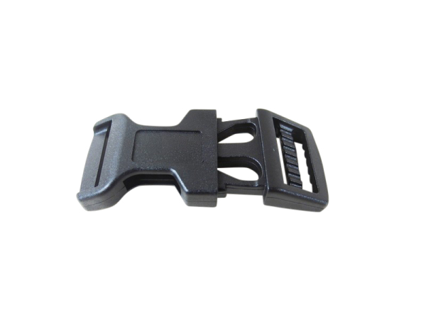 Plastic buckle with 15 mm black curvature