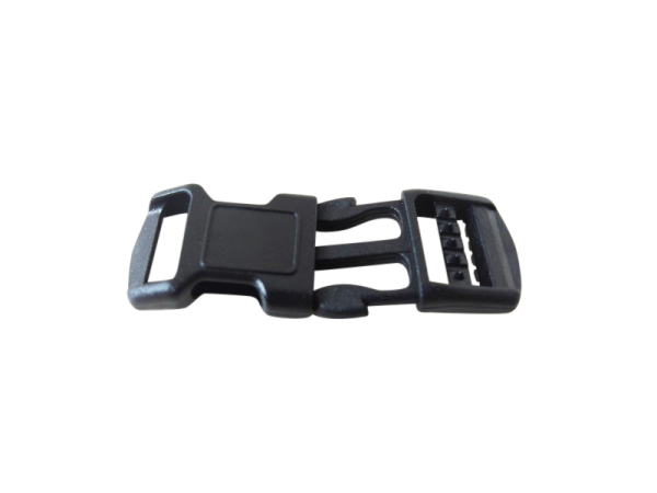 Plastic buckle with 10 mm black curvature