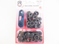 Druckknöpfe "Moto-klein" Ringfeder mit Werkzeug 13,5 mm altmessing