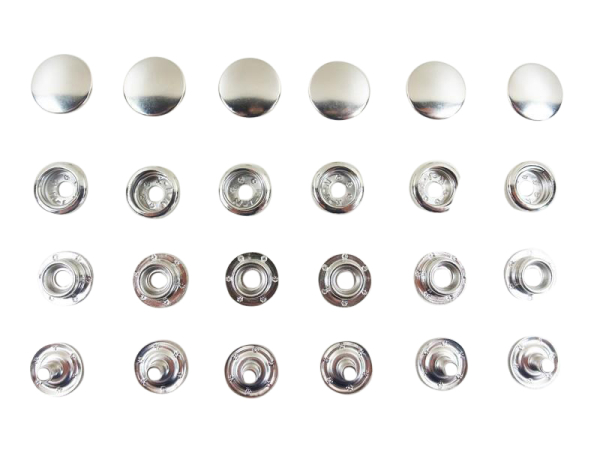 Druckknöpfe "Motto-Groß"  17 mm ohne Werkzeug / 100er Set silber