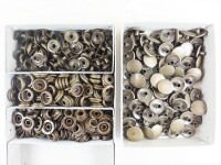 Snap fasteners "Moto-small" 13.5 mm without tools - ring spring / set of 100 antique brass