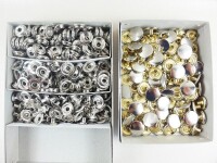 Snap fasteners "Moto-small" 13.5 mm without tools - ring spring / set of 100 silver