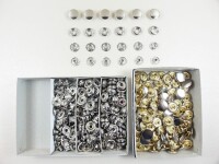 Snap fasteners "Moto-small" 13.5 mm without tools - ring spring / set of 100 silver