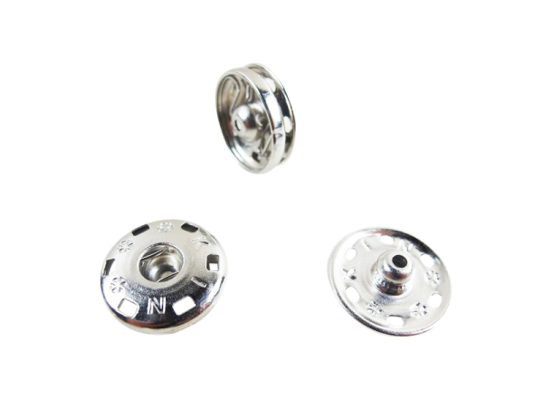 Druckknöpfe zum Annähen 12,5 mm / 6 Stück silber