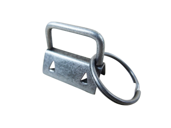 Rohlinge für Schlüsselbänder / Bügelklemmen / Schlüsselband - 25 mm alt-silber