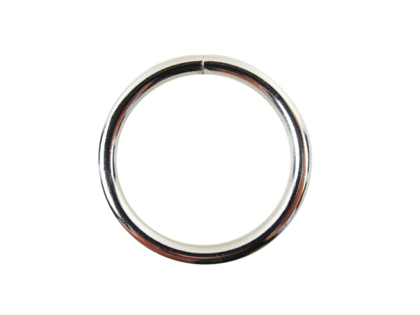 Round ring / metal ring - silver 40 mm / welded