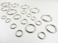 Round ring / metal ring - silver 40 mm / welded