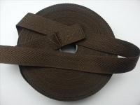 Twill tape seam tape 20 mm / 100% cotton brown