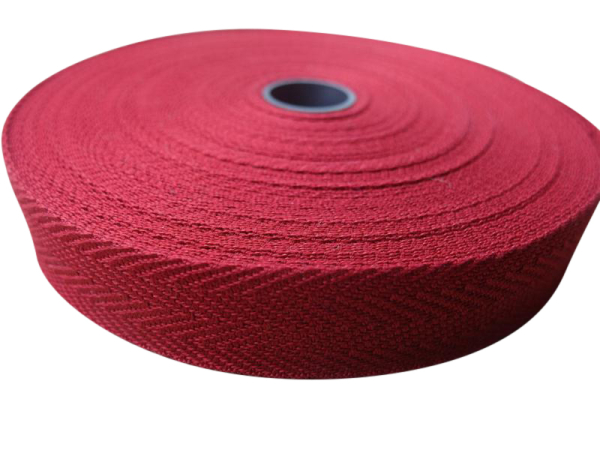 Twill tape seam tape 20 mm / 100% cotton burgundy red