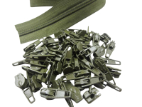 Zipper 3 mm spiral model-short kaki-green