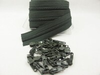 Zipper 3 mm Spirale Modell-kurz olivegrün