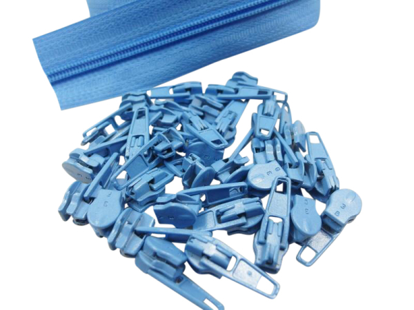 Zipper 3 mm spiral model-short light blue