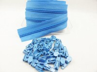 Zipper 3 mm spiral model-short light blue
