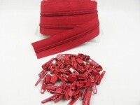 Zipper 3 mm spiral model-short deep red