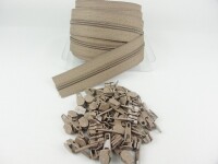 Zipper 3 mm Spirale Modell-kurz grau-beige