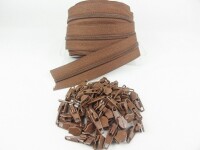 Zipper 3 mm spiral model-short nut brown