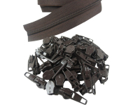 Zipper 3 mm spiral model-short chocolate brown