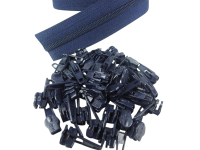 Zipper 3 mm spiral model-short navy blue