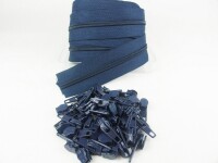 Zipper 3 mm Spirale Modell-kurz grau-blau