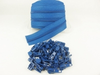 Zipper 3 mm spiral model short ocean blue