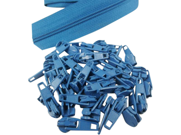 Zipper 3 mm spiral model-short azure blue