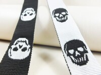 Skull webbing 30 mm in black and silver
