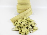 Zipper 5 mm spiral mustard gold