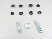 Druckknöpfe  "Tool-Point"  - Ringfeder (Sport & Camping) Großpackung 100er Set 15 mm / mit Werkzeug schwarz-bruniert