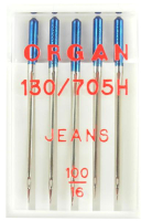 ORGAN - 5 Jeans needles size 100/flat plunger