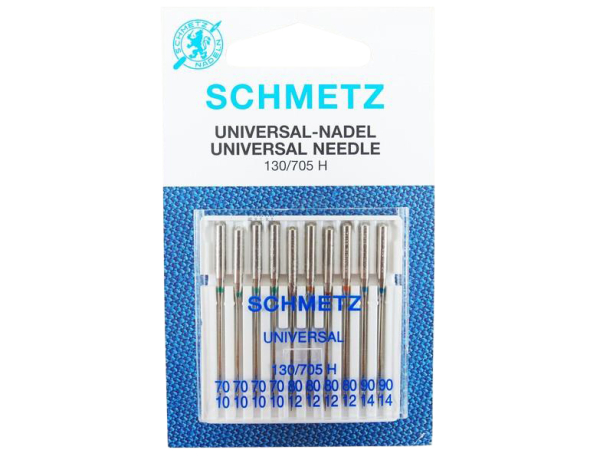 SCHMETZ - Großpackung -10 Universal-Nadeln Stärken 70-90 / Flachkolben