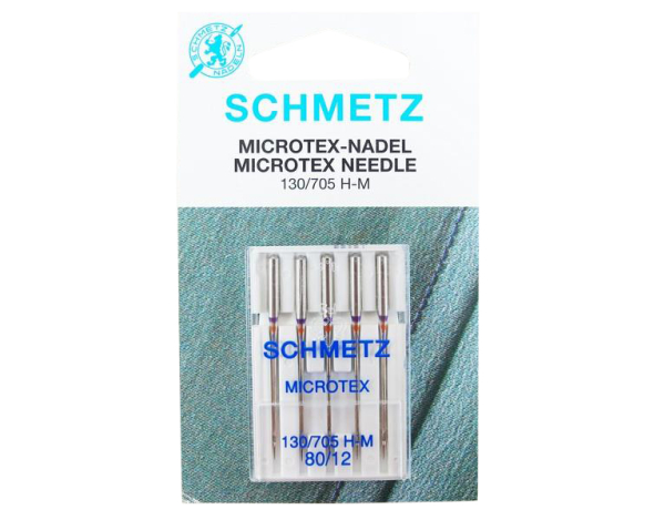 SCHMETZ - 5 Microtex Nadeln Stärke 80 / 12 Flachkolben