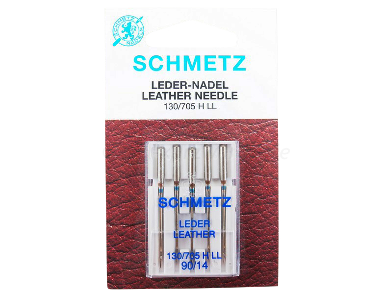 SCHMETZ - 5 Ledernadeln Stärke 90 / 14 Flachkolben