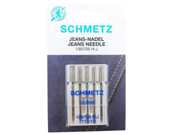 SCHMETZ - 5 Jeansnadeln Stärke 110 / 18 / Flachkolben