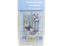 6 embroidery needles model "Needlebox" 50 mm with tip