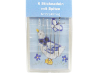 6 embroidery needles model "Needlebox" 40 mm with tip