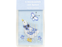 6 embroidery needles model "Needlebox" 33 mm with tip