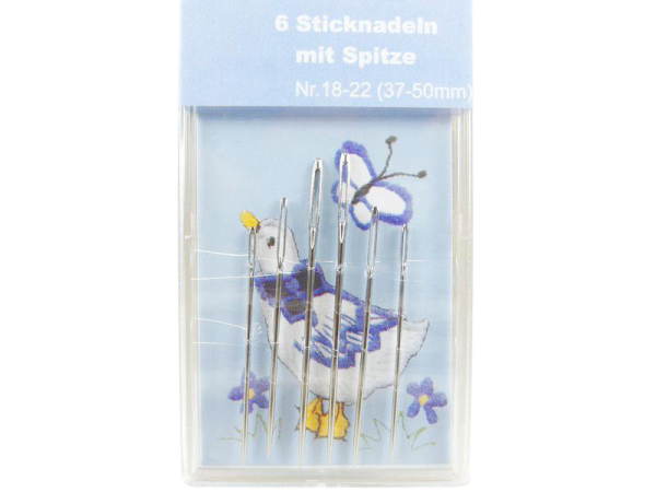 6 Sticknadeln Modell "Needlebox" 37-50 mm mit Spitze