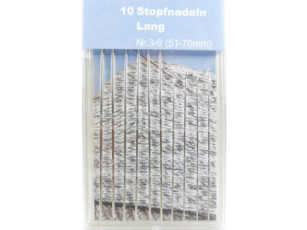 Pack of 10 darning needles long 51-70 mm