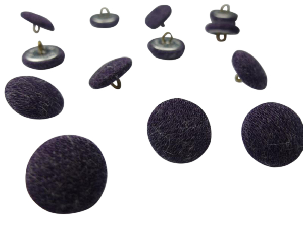 Fabric covered button (purple)