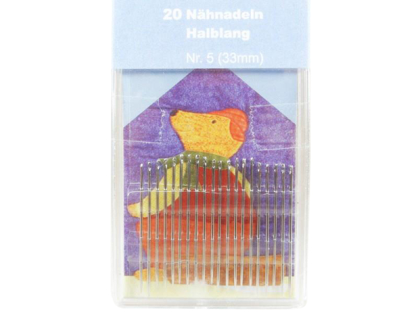 20 sewing needles in half length 33 mm