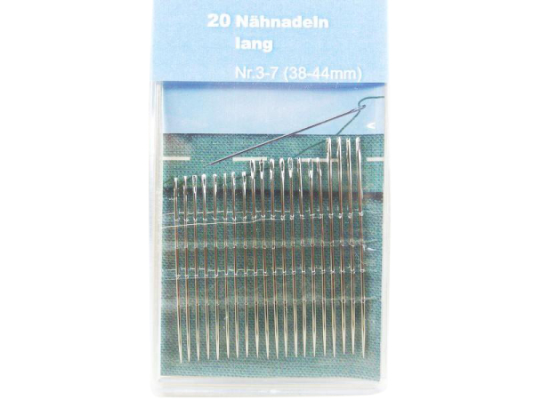 20 sewing needles in length 38-44 mm