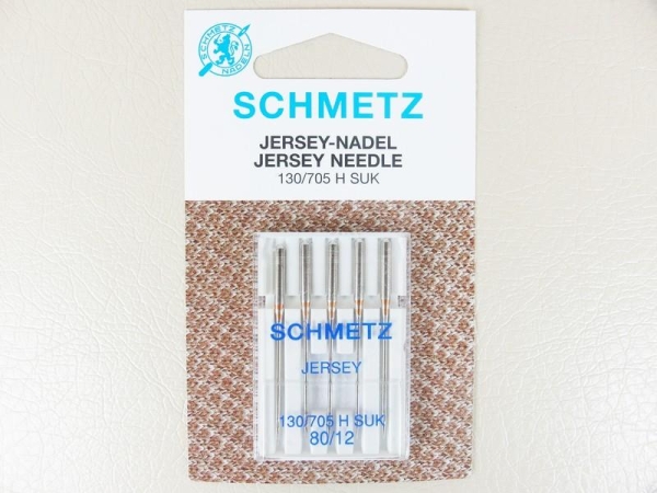 SCHMETZ - 5 jersey needles size 80/12 flat piston