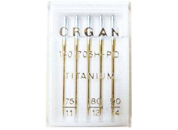 ORGAN - 5 Titanium Nadeln Stärke 75-90/ Flachkolben