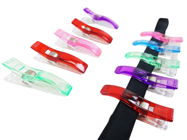 Fabric clips - L - jumbo / Wonder Clips 20 pieces +1 free / colorful mix 56 x12 mm