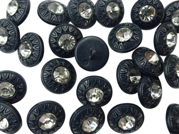 Rhinestone buttons navy blue
