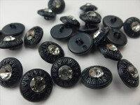 Rhinestone buttons navy blue