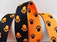 Paw webbing double-sided 20 mm black-neon orange