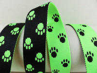 Paw webbing double-sided 20 mm black-neon green