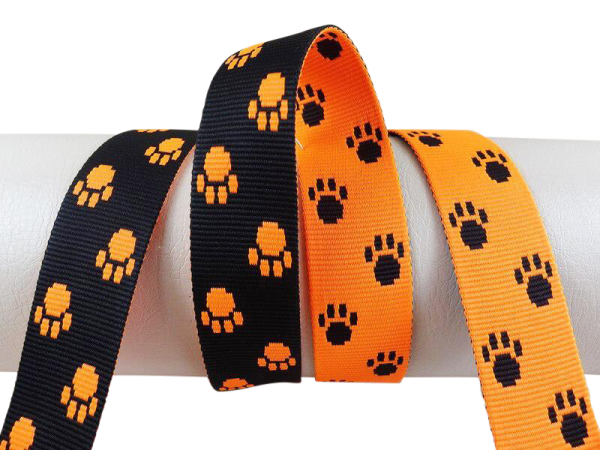 Paw webbing double-sided 30 mm black-neon-orange